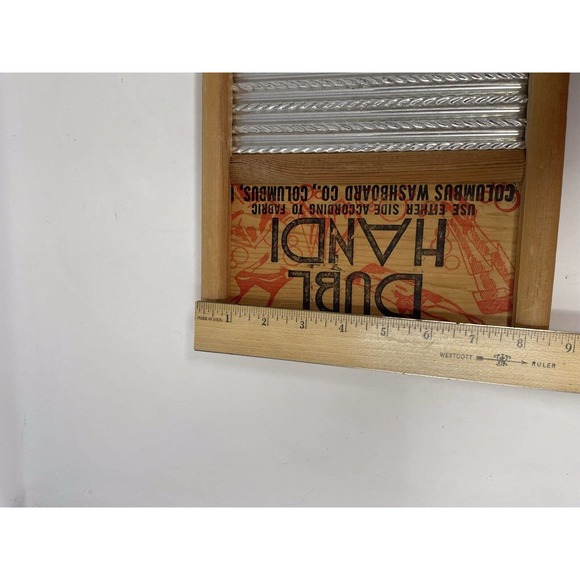 Vintage Dubl Handi Washboard Co Columbus Ohio Wash Board 18" X 8 5/8" Primitive - Picture 9 of 10